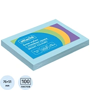 Стикеры ATTACHE Bright colours с клеев.краем 76х51 голубой 100л