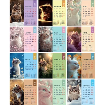 Календарь-домик настольный 2026 Atache, Котенок, 120х110
