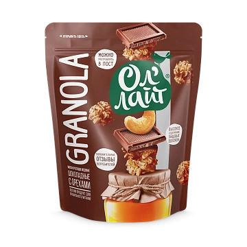 Гранола-мюсли Ол`лайт Медовая с шоколадом и орехами, 280г