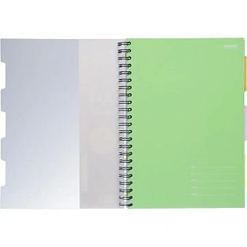Бизнес-тетрадь 140л,кл,А4,SPIRAL BOOK Салатовый,евросп,обл.пл,раздел.84102