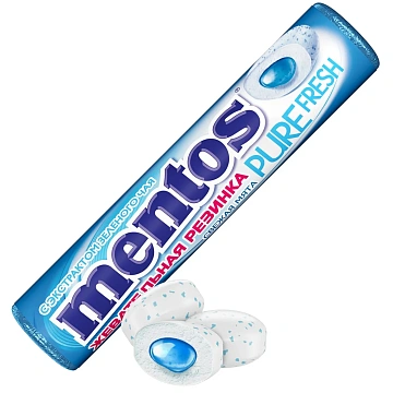 Жевательная резинка Mentos Pure fresh Свежая Мята, 15.5г