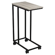 Стол журнальный BRABIX 'LOFT CT-001', 450х250х680 мм, на колёсах, металлический каркас, цвет дуб ант