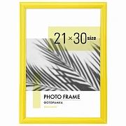 Рамка 21х30 см небьющаяся, багет 17,5 мм, пластик, BRAUBERG 'Colorful', желтая, 391246