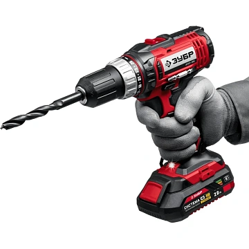 Дрель-шуруповерт безударная АККУМУЛЯТОРНАЯ, с двумя аккумуляторами 2 Ач, 18 В, ЗУБР ДШЛ-185-22