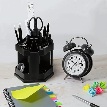 Подставка-органайзер 'Maxi Desk', вращающаяся, 120х140х175 мм, 10 отделений, черная, ОР200
