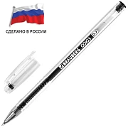 Ручка гелевая РОССИЯ 'СОЮЗ', ЧЕРНАЯ, корпус прозрачный, 0,7 мм, линия письма 0,5 мм, BRAUBERG, 143963