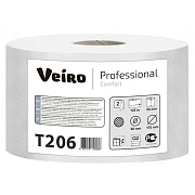 Туалетная бумага Veiro Professional Comfort T206, в рулоне, 125м, 2 слоя, белая, 1 рулон