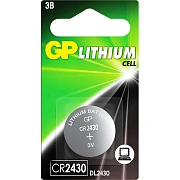 Батарейка литиевая GP Lithium CR2430 'таблетка, дисковая, кнопочная' 1 шт., блистер, CR2430-8C1