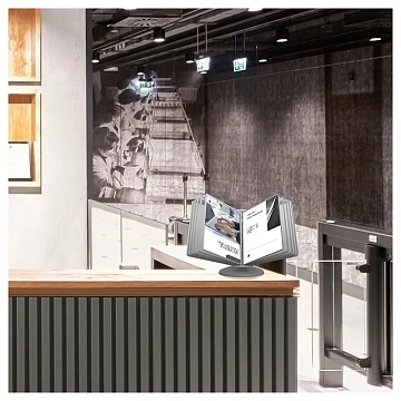 Демосистема настольная OfficeSpace с 10 серыми панелями, вращающаяся