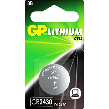 Батарейка литиевая GP Lithium CR2430 'таблетка, дисковая, кнопочная' 1 шт., блистер, CR2430-8C1
