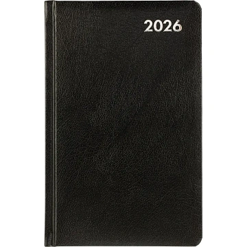 Ежедневник датированный 2026 Attache А5, 168л, 138x213мм балакрон, черный
