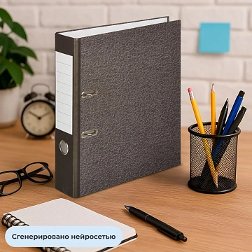 Папка-регистратор без мет.уг. 75мм,мрам ч/б,10шт,бум/бум,крам.к