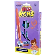 Фломастеры воздушные Centropen 'AirPens Pastel', 05цв.+1 трафарет, картон. упаковка, европодвес