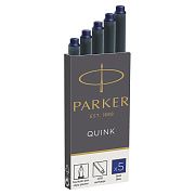 Картриджи чернильные PARKER 'Cartridge Quink', КОМПЛЕКТ 5 штук, синие, 1950384