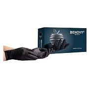 Перчатки нитриловые Benovy Nitrile MultiColor р.S, 10г, черные, особопрочные, 50 пар