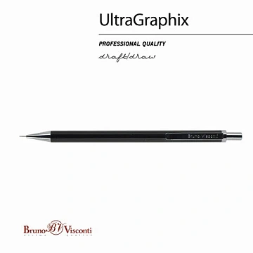 Карандаш механический BRUNO VISCONTI UltraGraphix, металлический корпус ассорти, 0,3 мм, ластик, 21-