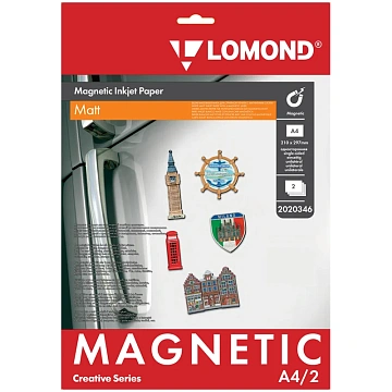 Бумага для принтера Lomond Magnetic A4, с магнитным слоем, 2 листа, 620г/м2