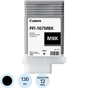 Картридж струйный CANON (PFI-107MBK) PF680/685/780/785, матовый, черный, оригинальный, 130 мл, 6704B001