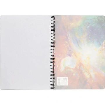 Бизнес-тетрадь 120л,А4,Space Galaxy,300х210мм,70г/квм,белый,карман