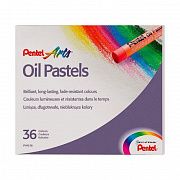 Пастель масляная художественная PENTEL 'Oil Pastels', 36 цветов, круглое сечение, картонная упаковка