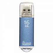 Флеш-диск 16 GB, SMARTBUY V-Cut, USB 2.0, металлический корпус, синий, SB16GBVC-B