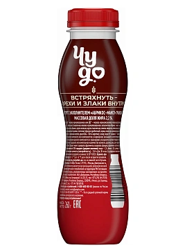 Йогурт питьевой Чудо Вишня-шоколад-гранола 2.2%, 260г