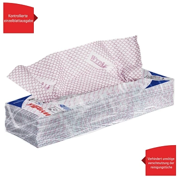 Протирочные салфетки Kimberly-Clark WypAll Х80 7568, листовые, 25шт, 1 слой, красные