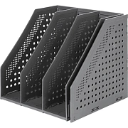 Лоток вертикальный Deli 78996DGrey складной 4 отделения темно-серый