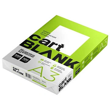 Бумага офисная БОЛЬШОГО ФОРМАТА (297х420), А3, 80 г/м2, 500 л., марка С, CARTBLANK, Россия, 146% (CI