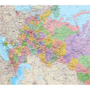 Карта настенная РФ политико-административная 1:5,5млн