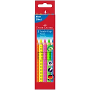 Карандаши цветные Faber-Castell 'Jumbo Grip Neon', 05цв., неон, трехгр., утолщ., заточ., картон, евр