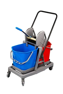 Тележка уборочная Vclean 2х 20л, с отжимом, IN0729