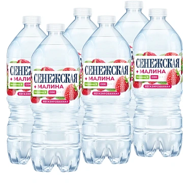 Вода питьевая Сенежская негазированная, малина, 1л x 6шт