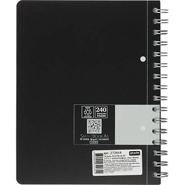 Бизнес-тетрадь SMARTBOOK А5 120л. клетка,спир,микроп,разд,карм,сер-бирюз