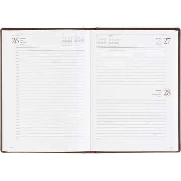 Ежедневник датированный 2026 А5+ VELVET Коричневый 3-123/03
