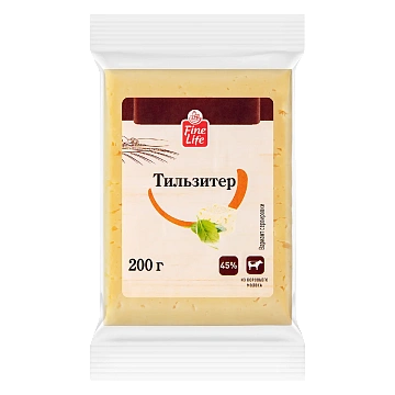 Fine Life Сыр Тильзитер кусок 45%, 200г