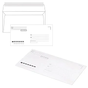 Конверты Е65 (110х220 мм), отрывная лента, 'Куда-Кому', 80 г/м2, КОМПЛЕКТ 1000 шт., 41643