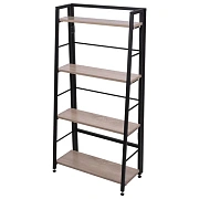 Стеллаж BRABIX 'Smart SH-007', 605х295х1193 мм, ЛОФТ, трапеция, складной, металл/ЛДСП дуб, каркас че