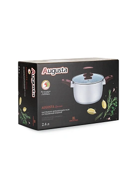 Кастрюля с крышкой Attribute Augusta, 2.4л