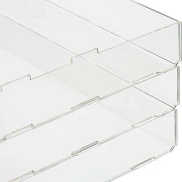 Лоток горизонтальный А3, акрил, прозрачный 55х300х420