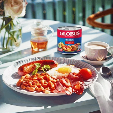 Фасоль Globus белая в томатном соусе, 425мл