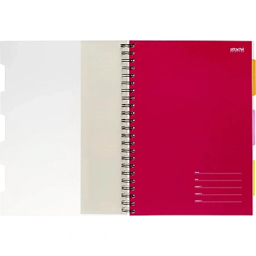 Бизнес-тетрадь 140л,кл,А4,SPIRAL BOOK Розовый,евроспир,обл.пласт,разд.84105