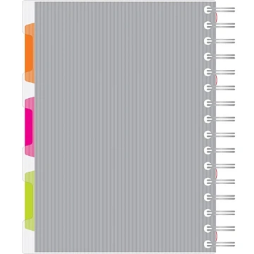 Бизнес-тетрадь 140л,кл,А5,SPIRAL BOOK Серый,евроспир,обл.пласт,раздел.84109