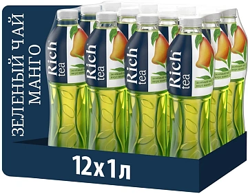 Холодный чай Rich Манго, зеленый, 1л