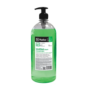 Средство для мытья посуды Hadlee Unidish Foam 1л, ручным способом, нейтральный пенный гель, 1107-1