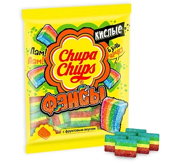 Мармелад жевательный Chupa Chups Фансы кислые с фруктовым вкусом, 70г