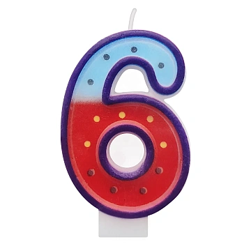 Свеча-цифра 6 Fiolento Friendly Birthday