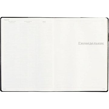 Еженедельник недатированный черный,кожа,A4 64л,Br.V.PROFY 3-098/02