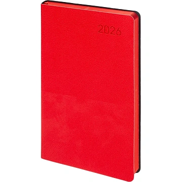 Ежедневник датированный 2026 Attache А5, 168л, 138x213мм, иск.кожа, красный