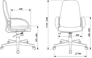 Кресло офисное CH-808AXSN/BLACK, ткань, черное